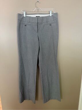 LOFT Gray Tailored Straight-Leg Dress Pants
